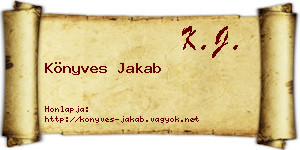 Könyves Jakab névjegykártya